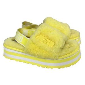 UGG Women's Fluff Yeah Slide Poppy Slipper yellow size 7